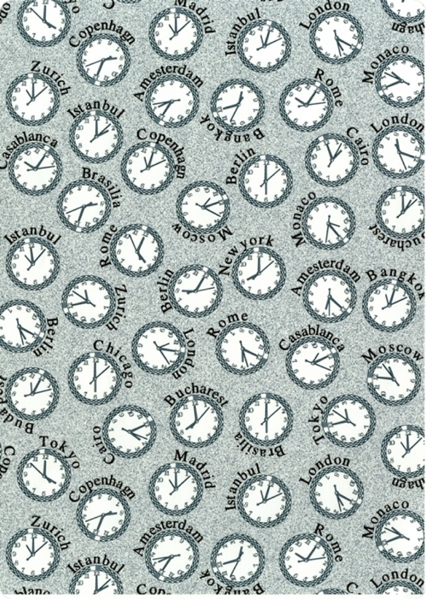 Time knitted fabric print design