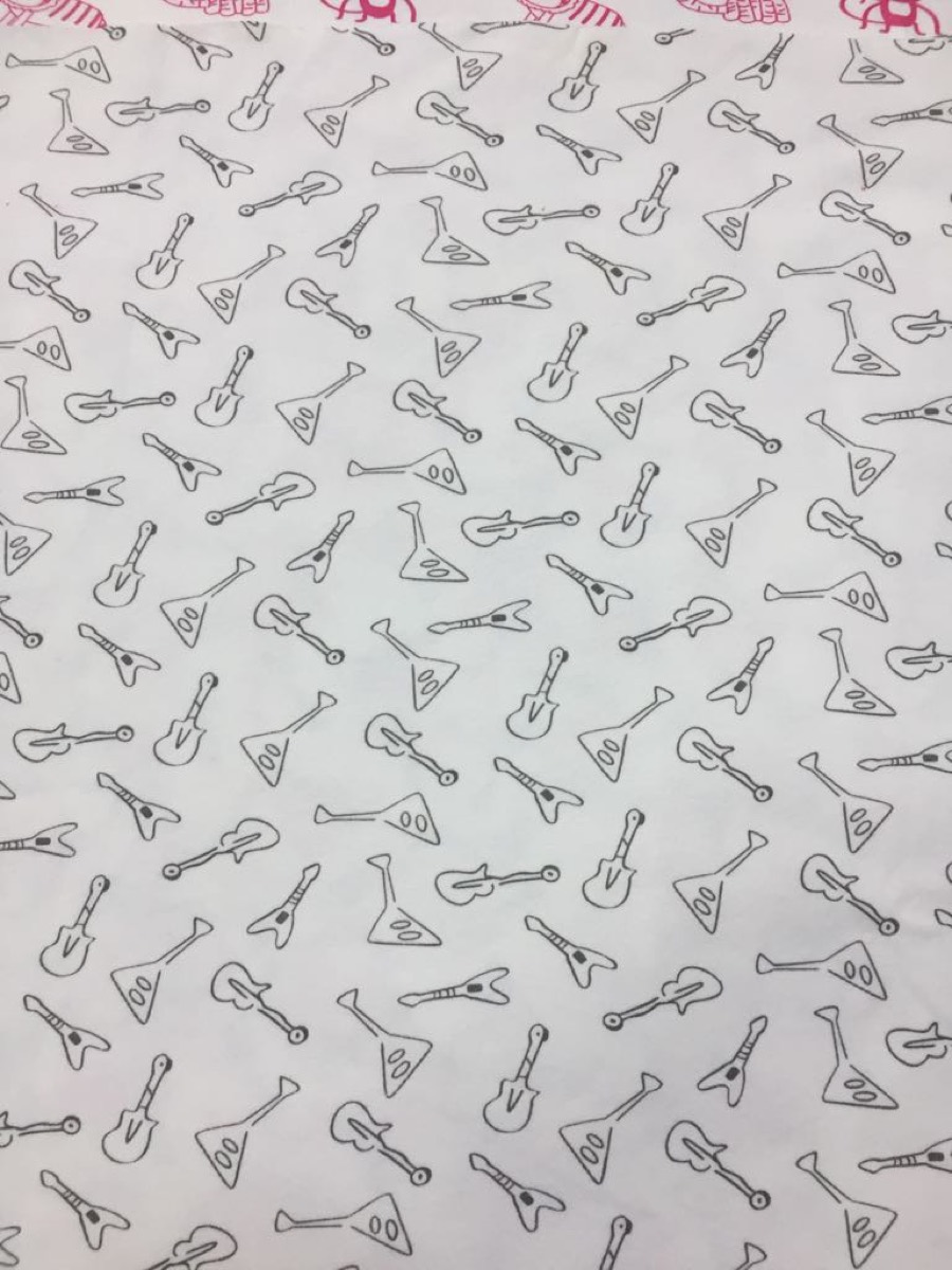 Gıtarlı knitted fabric print design