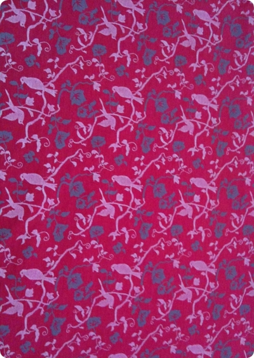 Kuşlu çiçek knitted fabric print design