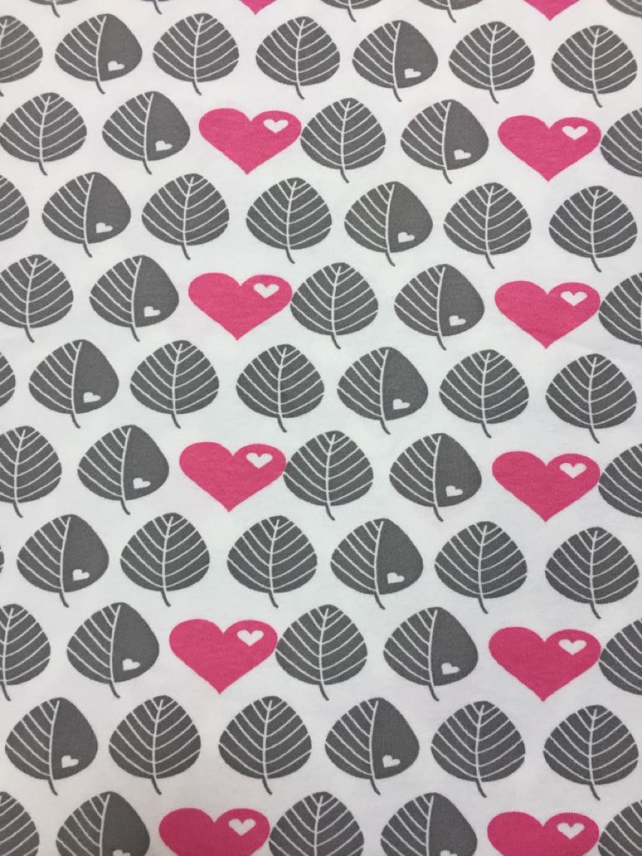 Kalpli yaprak knitted fabric print design