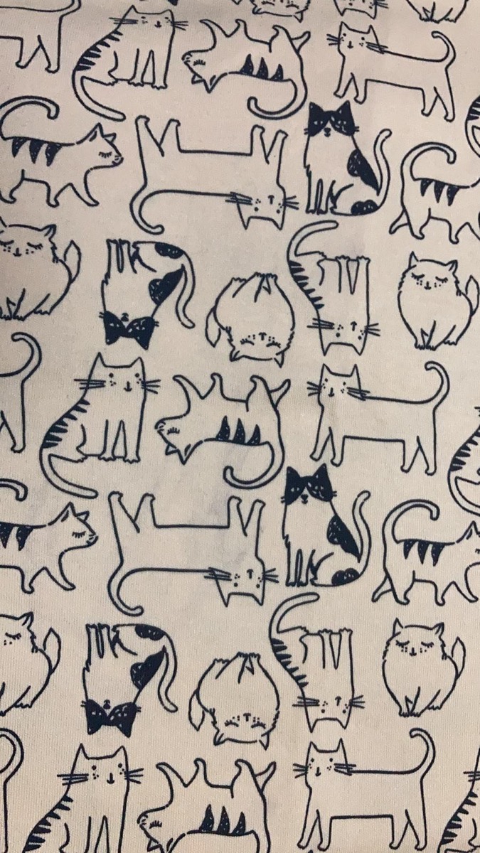 Tasmalı kedi knitted fabric print design