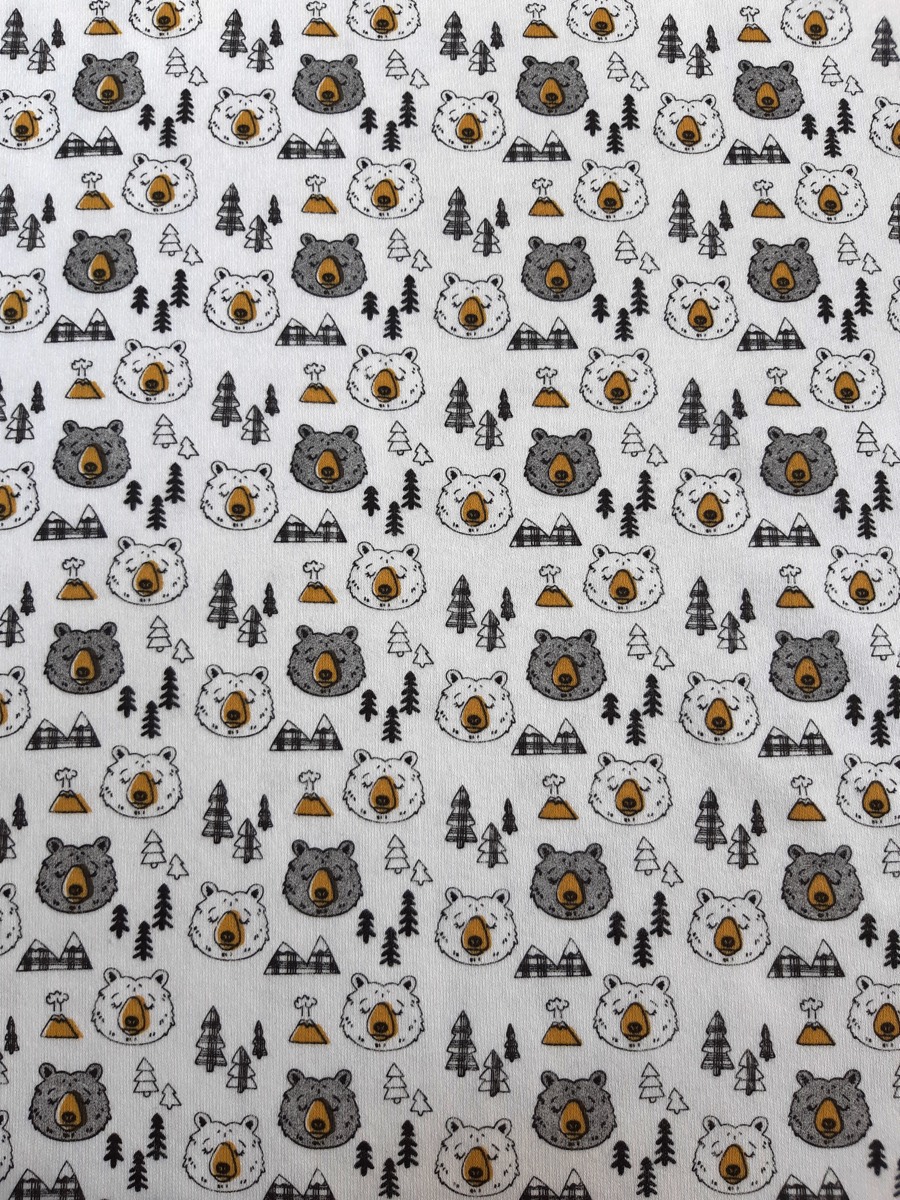 Uyuyan ayı knitted fabric print design