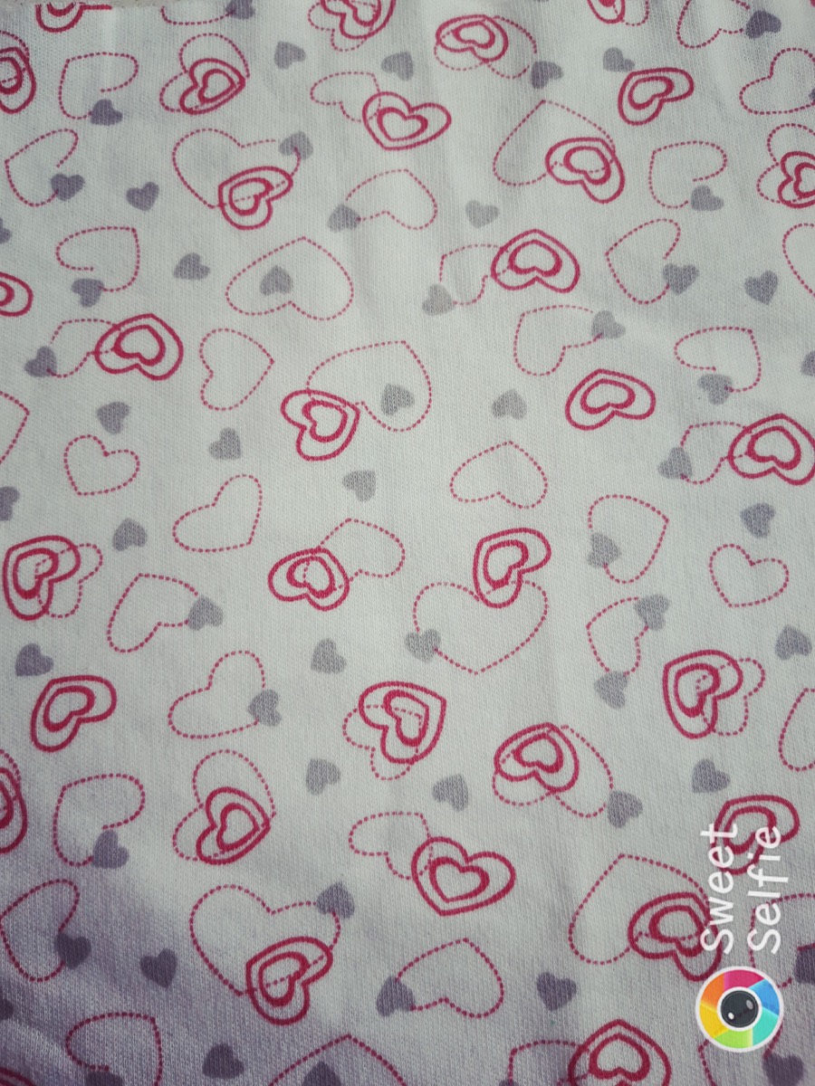 Çift kalp knitted fabric print design