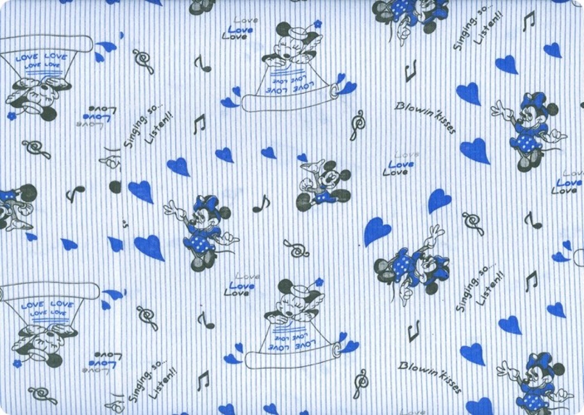 Çizgili mickey mouse knitted fabric print design