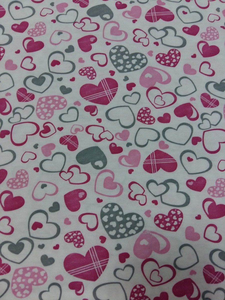 Karışık kalp knitted fabric print design