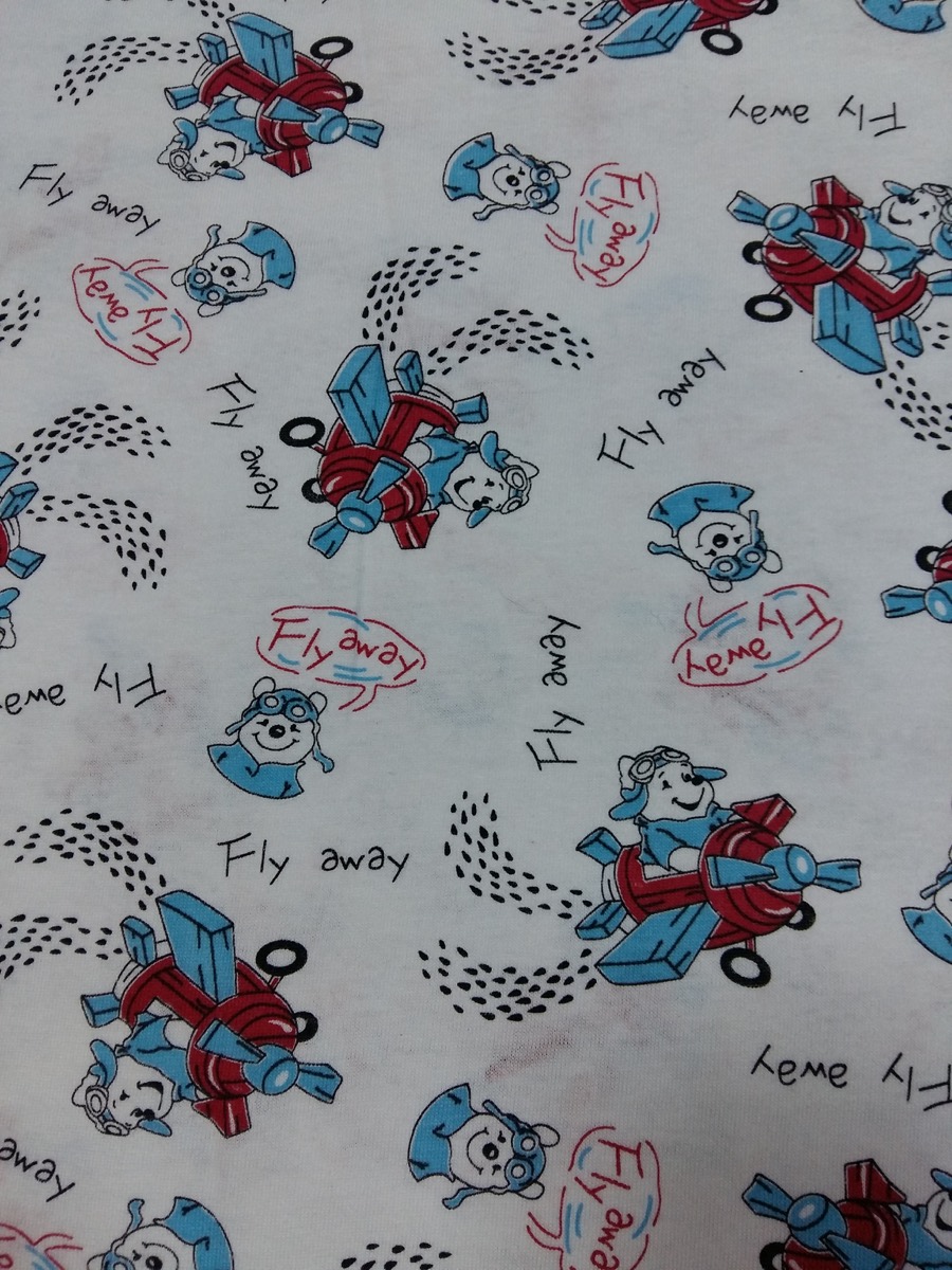 Uçaklı knitted fabric print design