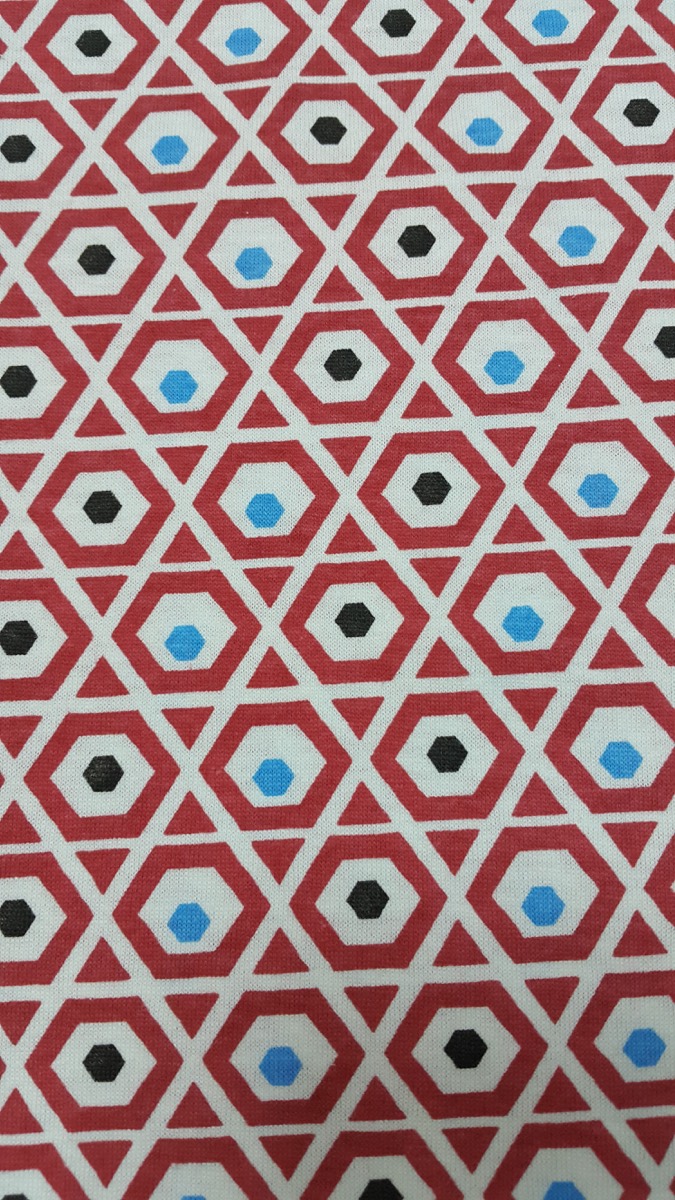 Altı köşeli knitted fabric print design