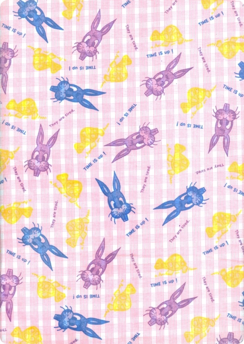Ekose tavşan knitted fabric print design
