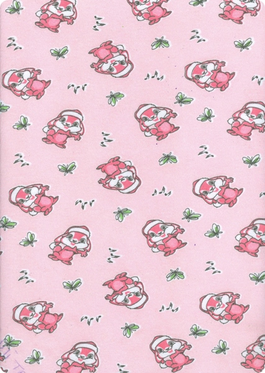 Kelebekli tavşan knitted fabric print design