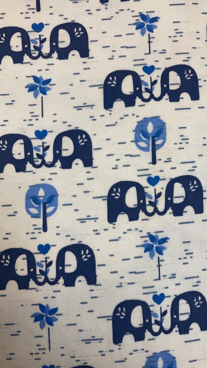 Kırçıllı fil knitted fabric print design