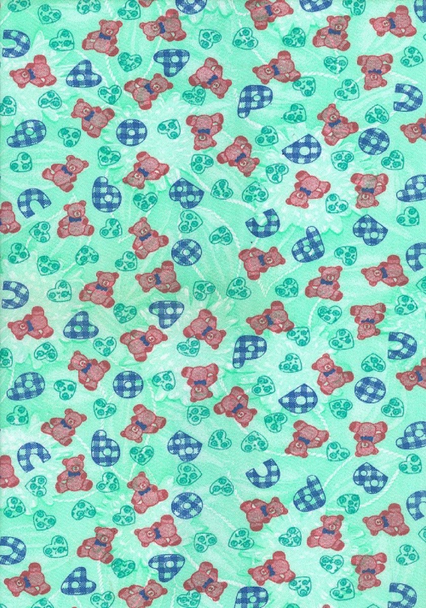 Ayıcık nilüfer zemini knitted fabric print design